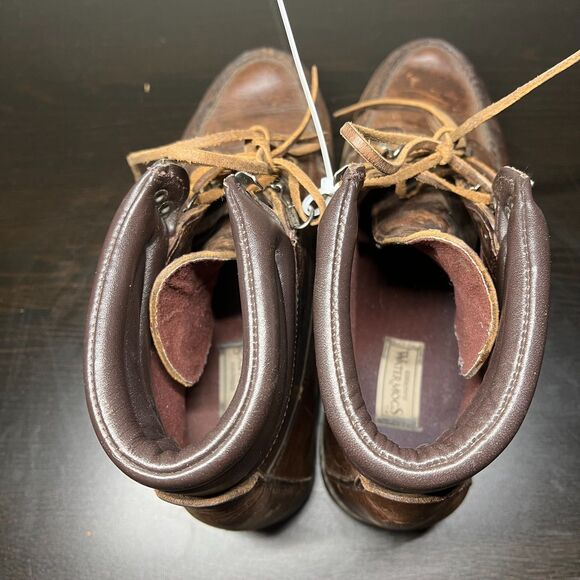 Men\'s HH Brown WATERMOCS Brown Leather Moc Toe Lace Up Ankle Boots Hiker Outdoor